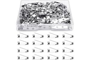 TENALLEYS 100 Pcs Bar Pins - Silver Brooch Clasp Pins for Badges, DIY Craft, Sewing, Baby Shower, Wedding Name Tags (20mm)