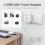 Iroussa UK to US Plug Adaptor with 3 USB Ports 4 in 1 Type B UKUS view 6