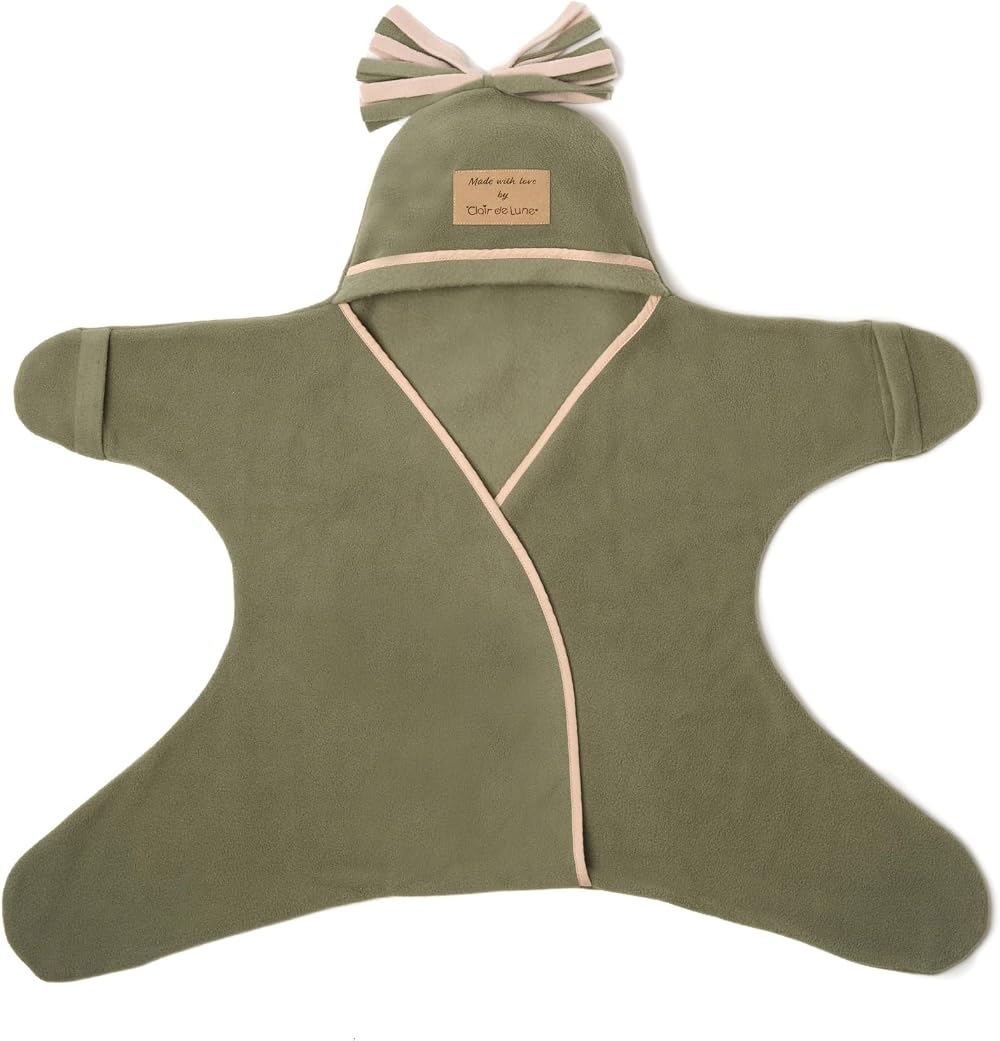 Clair de Lune Star Fleece Baby Wrap 0-6 Months Sage Green