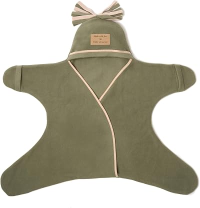 Clair de Lune Star Fleece Baby Wrap 6-12 Months Sage Green