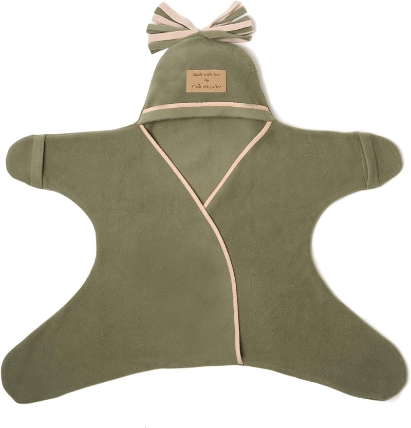 Clair de Lune Star Fleece Baby Wrap 0-6 Months Sage Green