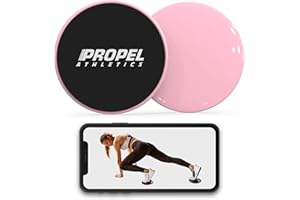 PROPEL ATHLETICS | Set of 2 Premium Core Sliders with Free Workout Video & Travel Bag | Dual Sided for Hardwood or Carpet | Ab Workout Equipment | Gliding Discs | Sliders for Working Out