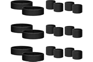 Samoyee 18 Pcs Sweatbands for Kids Sports Colorful Elastic Headband Wrist Bands Sets Moisture Wicking Sweat Band for Team Activity, Basketball, Football, Running, Gym & Exercise