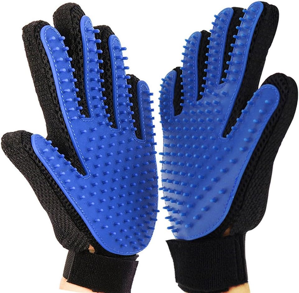 [Left and Right] Upgrade Version Pet Grooming Glove Brush for dog and cat, Massage Bath Brush with Enhanced Five Finger Design, Hair Remover Mitts perfect for dogs & cats Long fur and Short fur