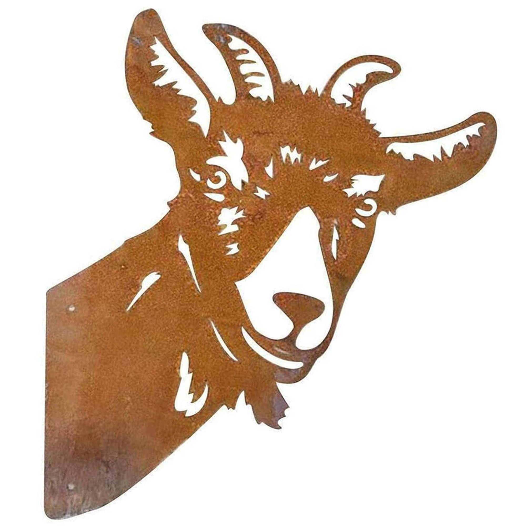 SEABABOO Rusty Metal Garden Stake Rust Decoration Metal Patina Hollow Design Cute Outdoor Farmhouse Sheep With Screw Farm Decoration