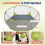 Pawaboo Small Animals Playpen with Pad Waterproof Portable Cage Tent Green Grey view 7