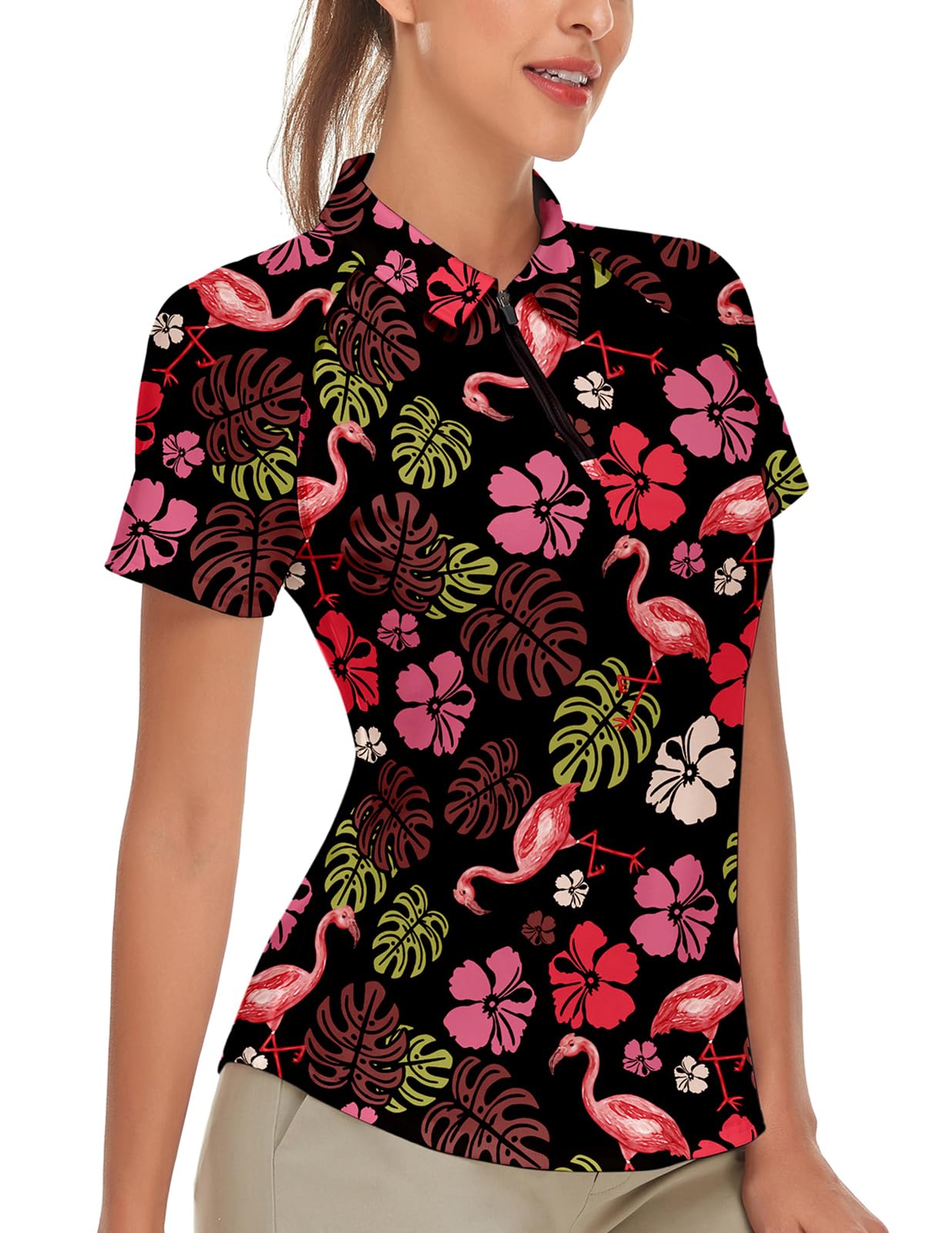 Womens Golf Shirts Short Sleeve Polo Shirts Pickleball Tops for Women Image