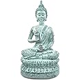 ornerx Thai Sitting Buddha Statue for Home Decor Turquoise 6.7"