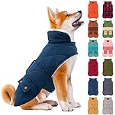 KYEESE Dog Coat Warm Pet Winter Coat with Leash Hole Waterproof Dogs Jacket with Fleece Lined Soft Pet Sweater for Cold Weather Windproof Dog Puffer Coats for Small Dogs Thick Pets Clothes with Pocket