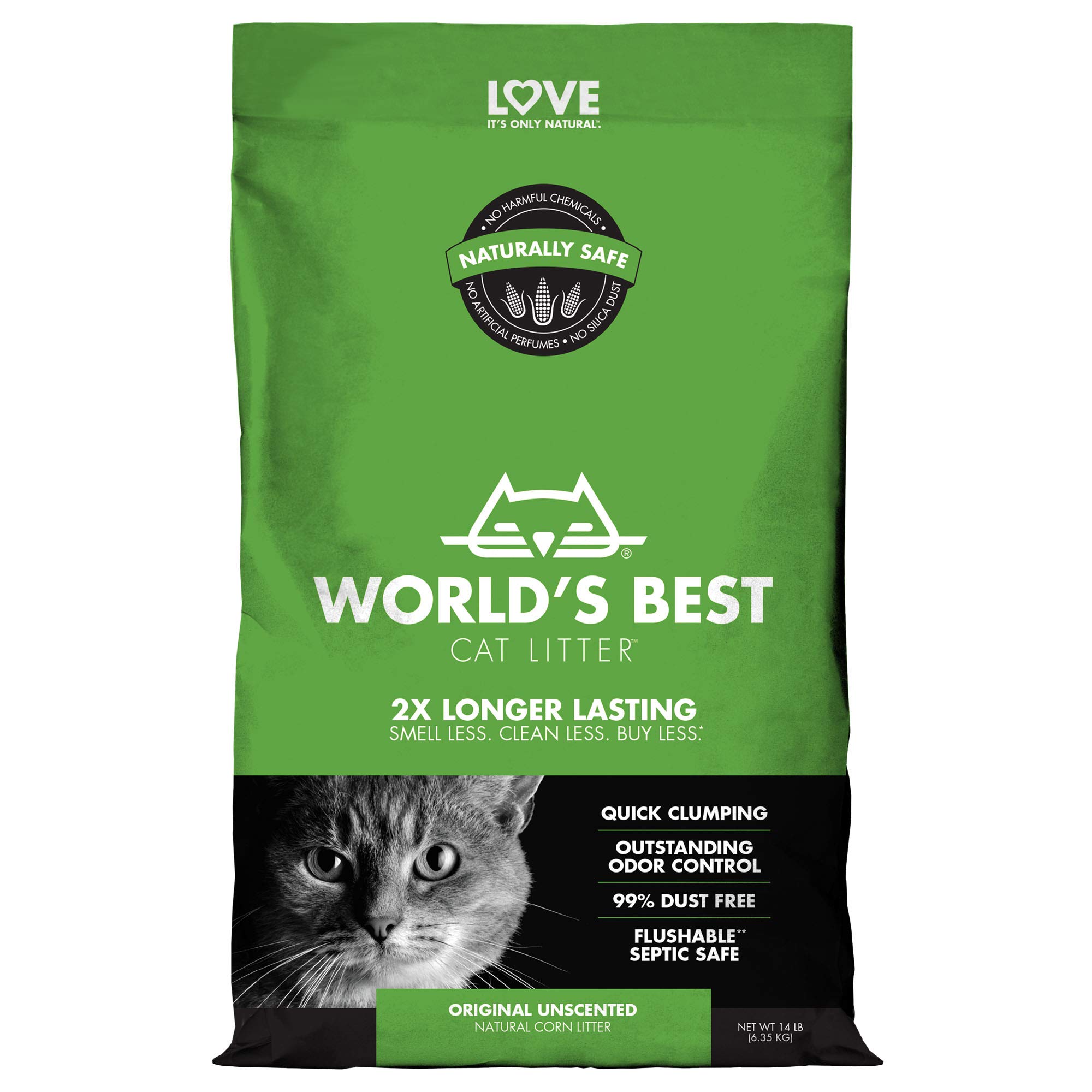 World's Best Cat Litter 14lb (6.35kg) Original Unscented