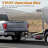 Uadme 7 Way Trailer Junction Box Waterproof ABS Color Coded Studs Automotive view 2