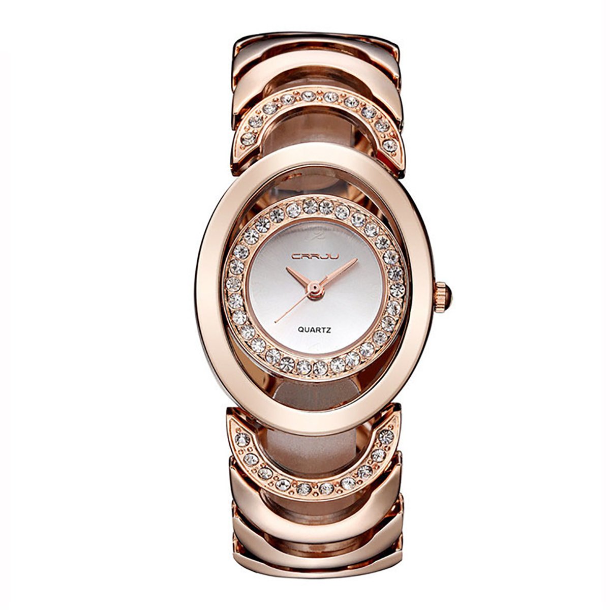 Longqi, orologio al quarzo da donna elegante e di qualità; colore oro Rose Gold