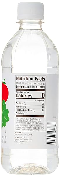 AMAZON SAVER, DISTILLED WHITE VINEGAR, GREAT FOR COOKING AND CLEANING, 16 FL OZ