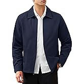 MAGNIVIT Men's Lightweight Jacket Windbreaker Business Casual Coat Laydown Collar Zip Up Jacket with 3 Pockets