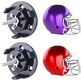 Football Helmet Wall Mount Display Holder Hanger for Full or Mini Helmet | 2 Pack Floating Football Helmet Wall Stand, Keep Helmet Securely on Wall, Sturdy ABS with Rubber Cap, Anti-Scratch