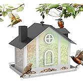 FlowaFoli Bird Feeders for Outdoors, Decorative Large Bird Feeders for Outdoors with Rainbow Acrylic Panels, Ideal Gift for BirdLovers to Attract Feathered Friends Year-Round