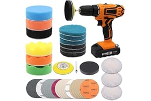 VIBRATITE Car Headlight Restoration Kit, 3 Inch Car Polishing Sanding Discs with 1/4 Inch Shank Backing, Scouring Pads, Buffing Sponge, Soft Interface, Woolen Buffer, 41PCS