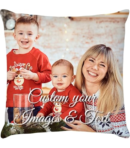 BUDAXCUST Custom Photo Pillow Case - Double-Sided Printing, 12x12 Inch, Personalized With Pet Or Family Photos - View #2