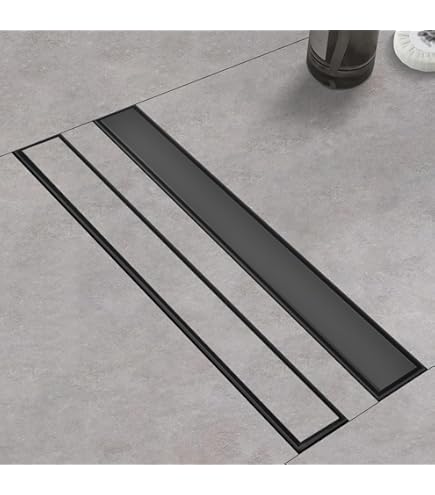 thumbnail image 2 of 12 Inch Offset Linear Shower Drain Matte Botswana 2 of 14
