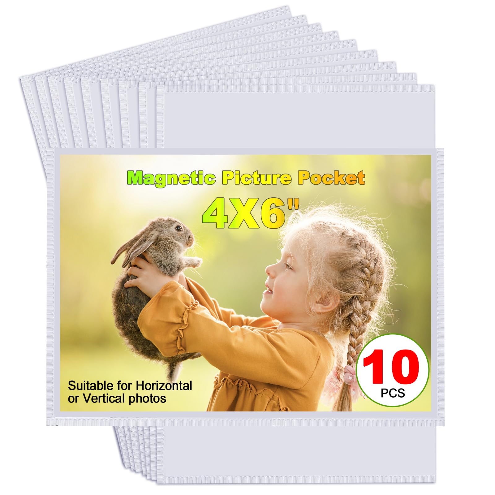 CHUNNIAO 10PCS White Magnetic Picture Frames For 4