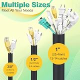 REFLYING Dog Cat Cord Protector 3 Meters 12.7mm Braided Cable Sleeve Black view 3