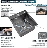OUGOO 304 Stainless Steel Black Kitchen Sink 45x50cm Single Bowl Darin Kit view 6