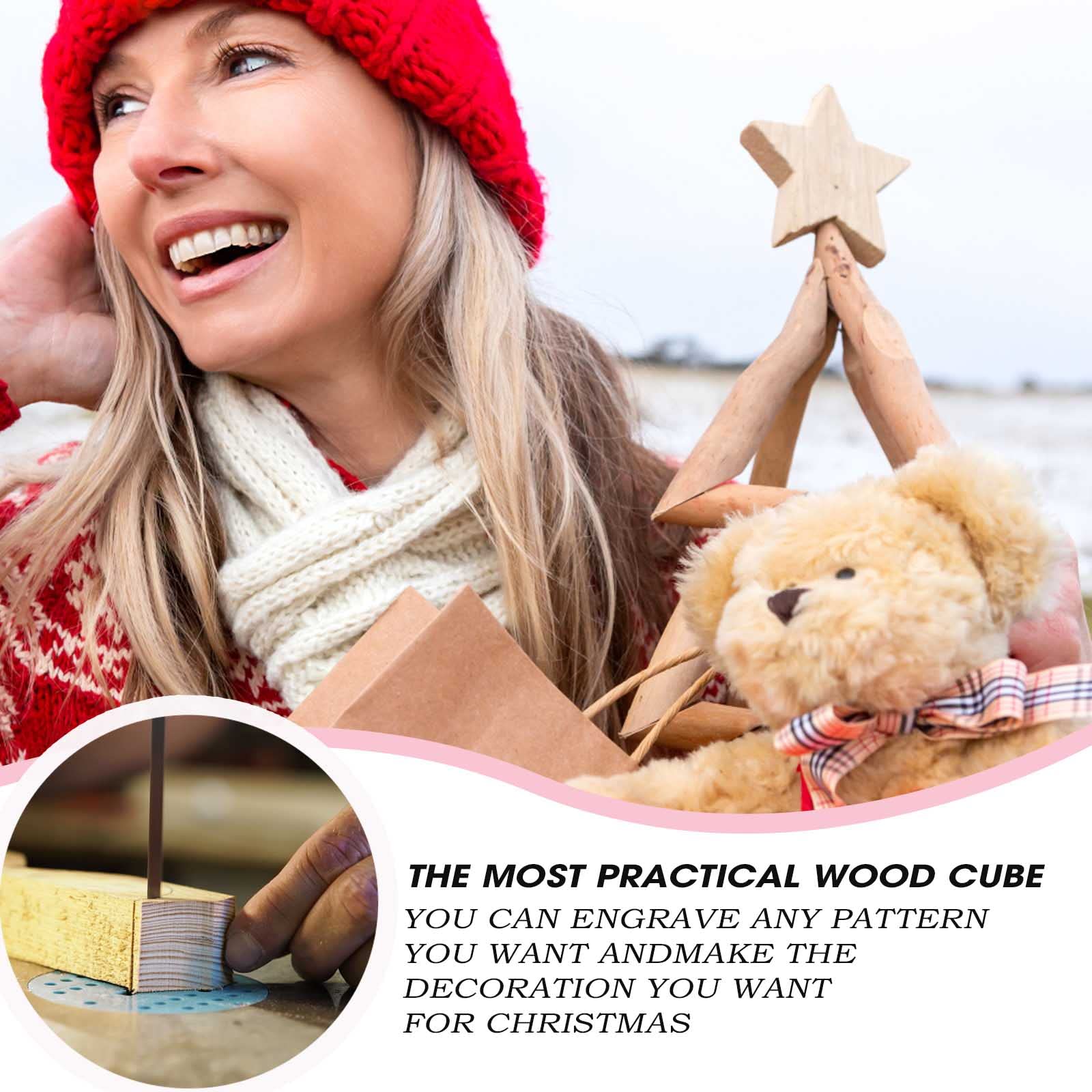 30PCS Wooden Squares for Crafts, 1/4 Inch Thick Natural Blank Square Blocks, Unfinished Wood Blocks for DIY Crafts, Engraving, Wood Burning, Painting (2 x 2 inch)