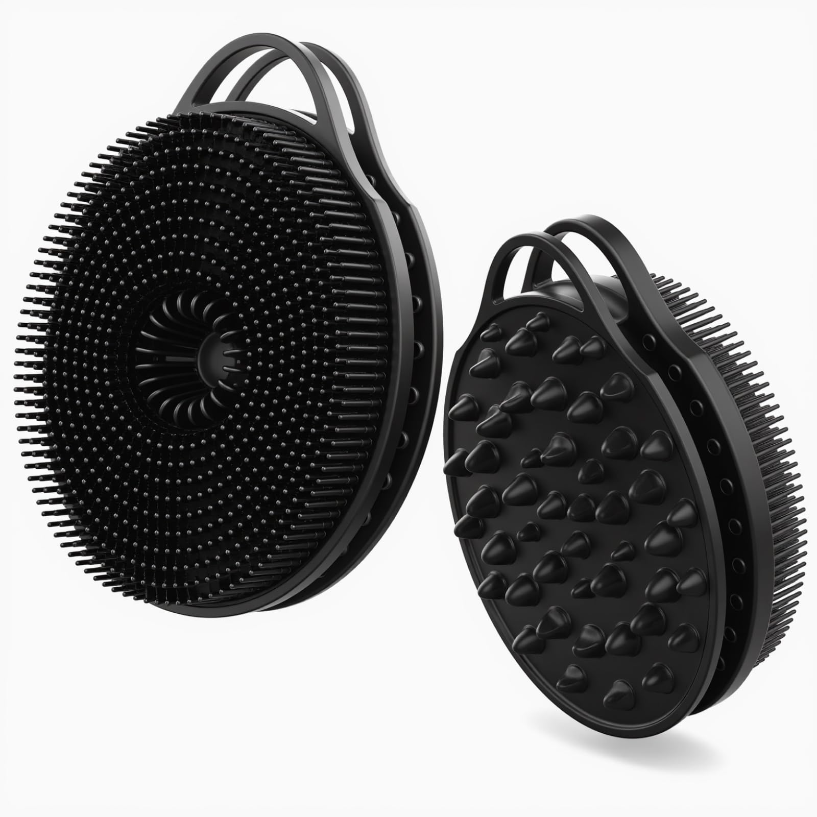 Photo 1 of 2 in 1 Silicone Body Scrubber, Anti Cellulite Massage Scrubber, Exfoliating Shower Brush for Men & Women, Removes Dead Skin, Reduces Cellulite, Improves Circulation, Fast Dry, Non Slip (1PC, Black)