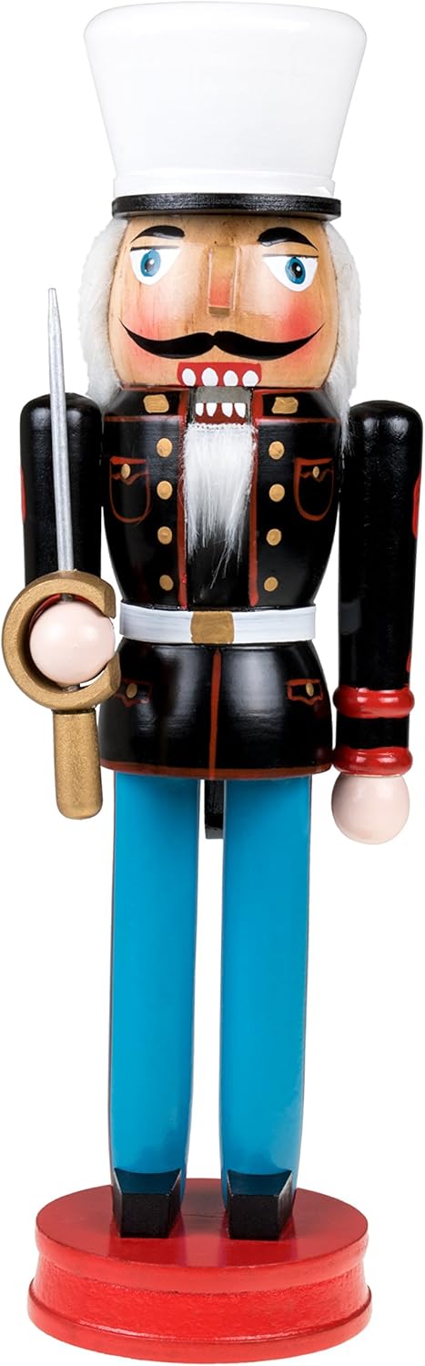 Nutcrackers - Clever Creations US Marine 15 Inch Traditional Wooden Nutcracker, Festive Christmas Décor for Shelves and Tables