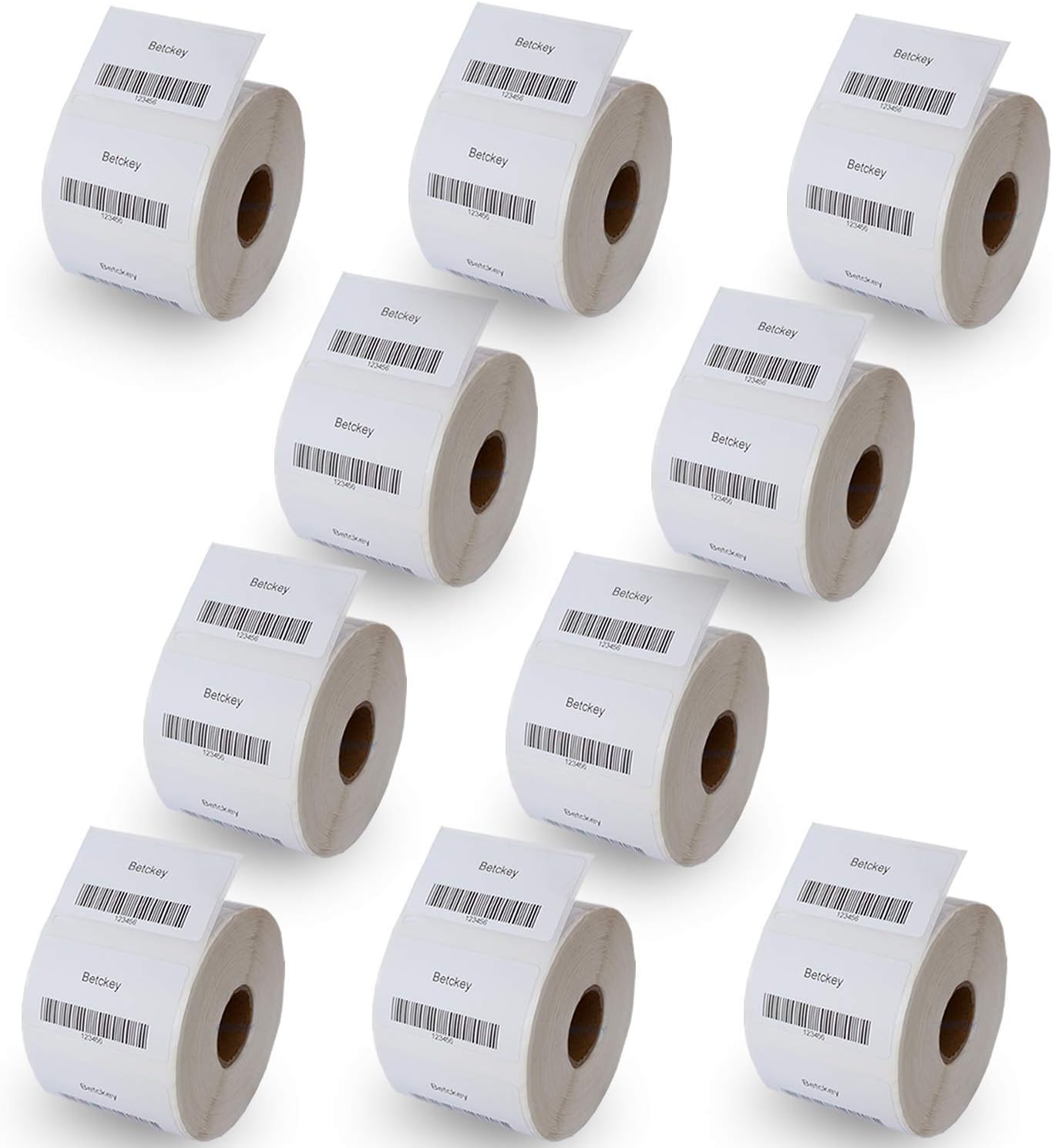 BETCKEY, 10 Rolls 11354 Self-Adhesive Labels Compatible with DYMO S0722540, 57mm x 32mm