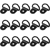 Waziaqoc 15Pcs Black D Ring Tie Downs | Anchor for RV, Car Truck Boat Trailer, Cargo
