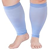 Plus Size Compression Leg Sleeves for Women& Men 15-20mmHg Wide Calf Knee High Leg Sleeves
