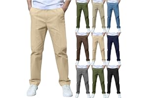 Boys Pants Elastic Waist Trousers Youth Chinos Trousers Pull On Relaxed School Uniform Pants Comfort Twill Pants