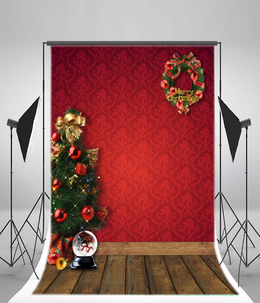 AOFOTO 6x8t Merry Christmas Backdrops Holiday Tree Decoration