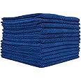 The Rag Company - All-Purpose Microfiber Terry Cleaning Towels - Commercial Grade, Highly Absorbent, Lint-Free, Streak-Free, Kitchens, Bathrooms, Offices, 300gsm, 16in x 16in, Royal Blue (12-Pack)
