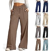 Wide Leg Sweatpants Women High Waisted Baggy Sweatpants Lounge Drawstring Athletic Gym Palazzo Pants with Pockets
