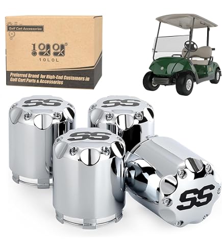 RHOX Wheel Cover Set Of 4 - 8" Daytona Chrome With Black For Golf Carts