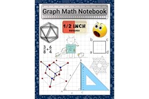 Graph Math Notebook 1/2 Inch Squares: Composition Notebook | Large Format 8x10" 2 Squares Per Inch