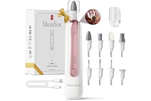 MelodySusie Cordless Pedicure & Manicure Nail Drill Kit, PC760G for Salon-Quality Foot Care for Home & Travel, Rechargeable with 5 Speeds, 8-in-1 Bits, 360° LED Light & Anti-Dust Shield