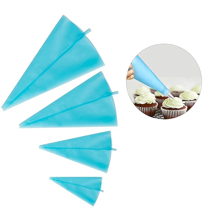 4 tlgs. wiederverwendbares Glasur Dekorations Spritzbeutel Set aus