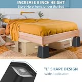 USICION Bed Risers 4 pcs 8 inch Heavy Duty Up to 5000-6000 lb Black view 5
