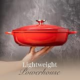 Nuovva Non-Stick Aluminium Pot with Lid 3.9L 28cm Red Shallow Dutch Oven view 8