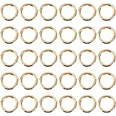 30Pcs Trigger Spring O Rings 1 inch Round Carabiner Snap Hook, Circle Trigger Rings Spring Gold Key Ring for Keyrings Buckle, Bags,Purses, Handbag, Dog
