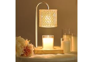 TigQiang Candle Warmer Lamp with Timer Dimmer, Birthday Gifts for Women Mom, House Warming Gifts, Elegant New Home Decor, Wax Warmer for Jar Candles, Heater Lamp for Scented Wax, Amber Glass