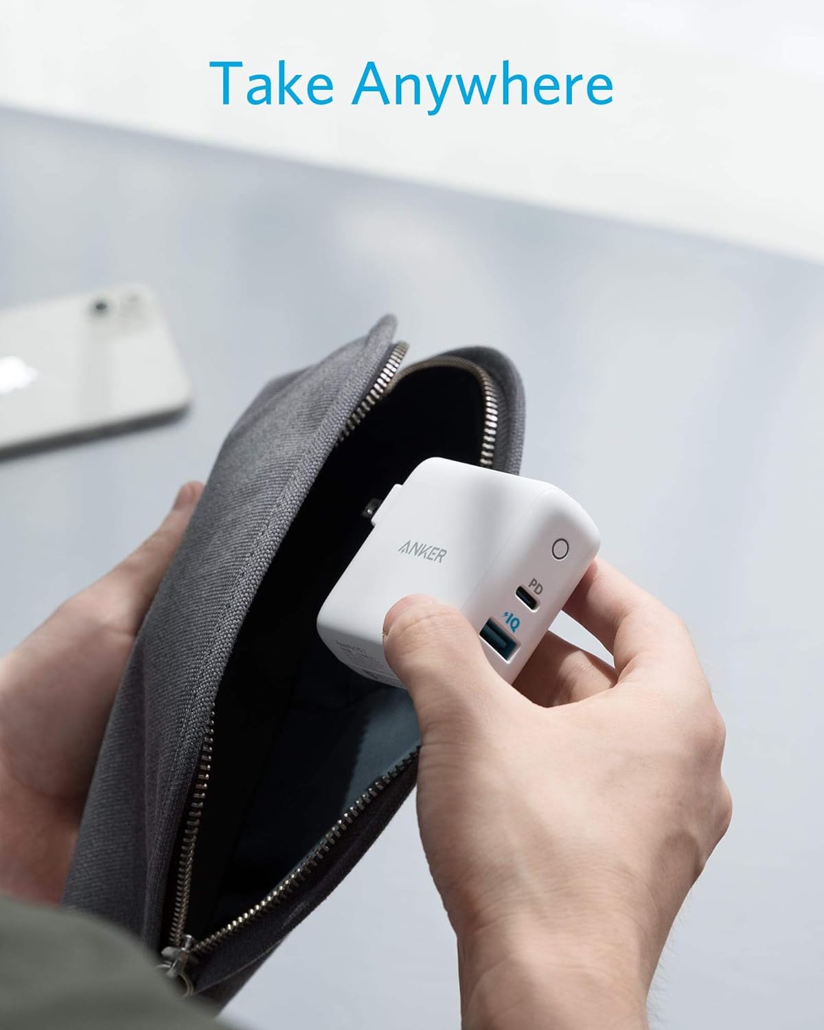 USB C Charger, Anker 32W 2 Port Charger with 20W USB C Power Adapter, PowerPort PD 2 with Foldable Plug for iPad Pro, iPhone 12/12 Pro / 12 Mini / 11/ XS/Max/XR/X, Pixel, Galaxy, and More