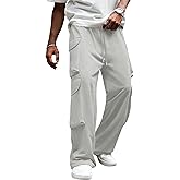 ZAFUL Men's Parachute Sweatpants Y2k Baggy Track Pants Drawstring Wide Leg Casual Trousers Streetwear