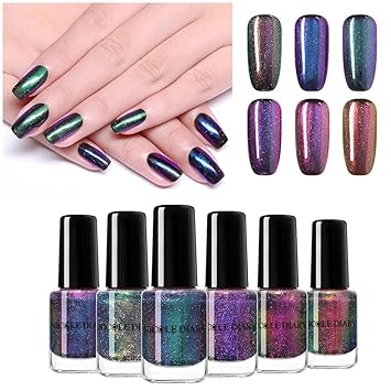 Nicole Diary Peel Off Chameleon Nail Polish Glitter Shimmer Effect Water Based Nail Art