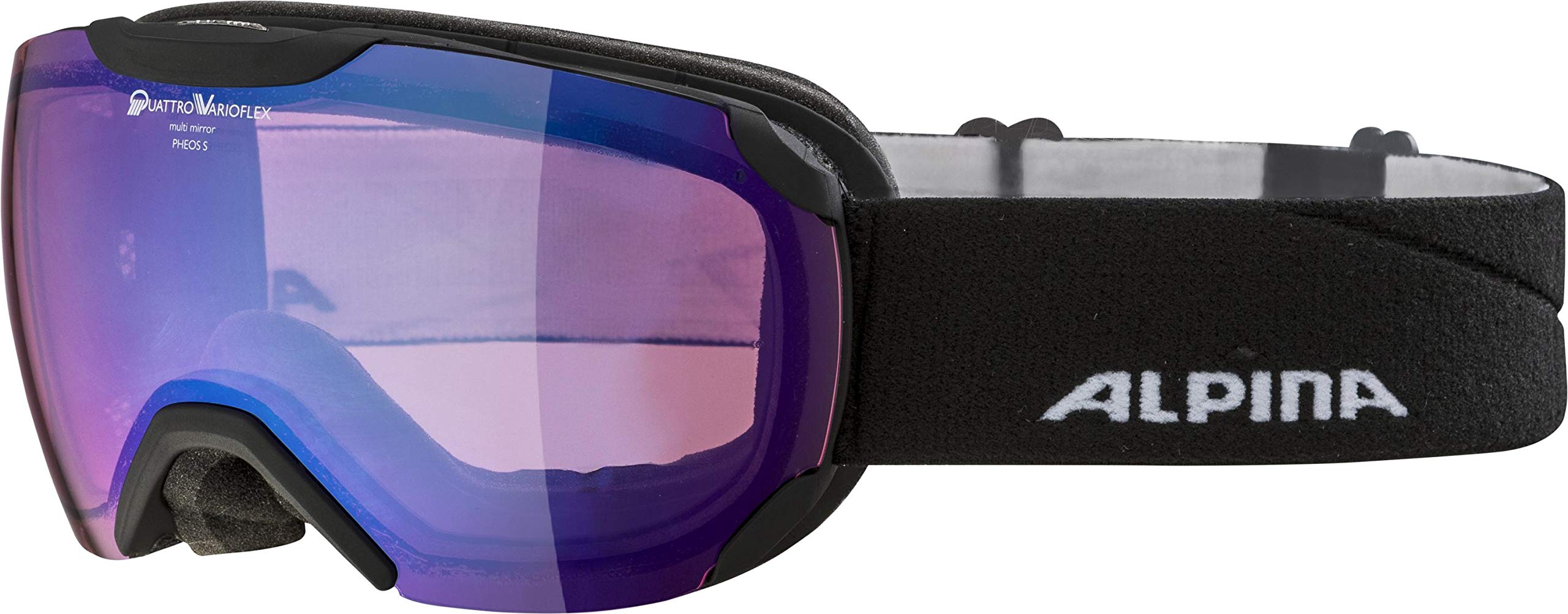ALPINA Unisex - Adult, PHEOS S QVM ski goggles, black matt, One Size