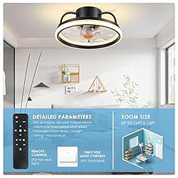 Asyko Ceiling Fans with Lights -Low Profile Modern
