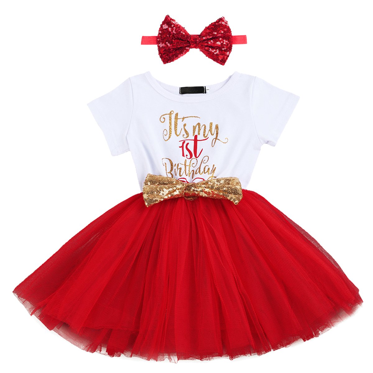 Fymnsi Enfant Bebes Filles Cest Mon 1er 2eme Anniversaire Robe Princesse Manche Courte 1 An 2 Ans Fete Vetements Premier Deuxieme Anniversaire Soiree Tulle Robe Bandeau Photographie Tenue 1 2 Ans Robes Bebe